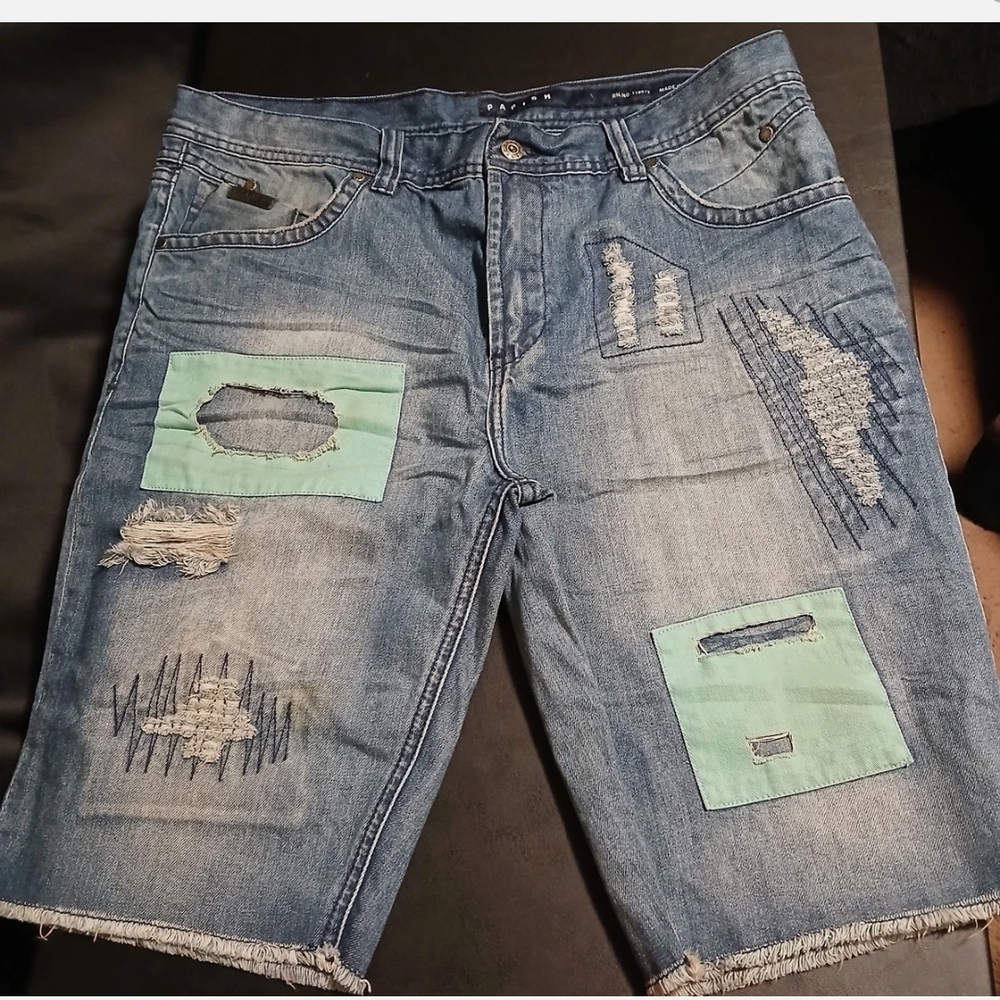 Men Parish Nation Blue Jean Short Size 34